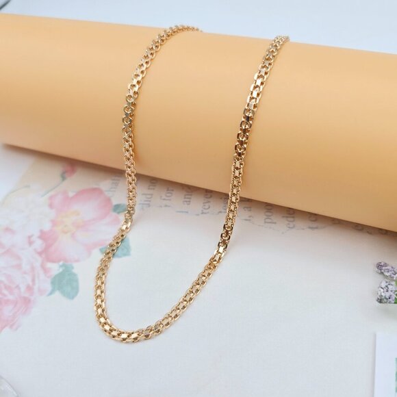 Elegant Rose Gold Plated Link Chain Necklace – 50cm Length, XPNL0065 - Picture 2 of 12
